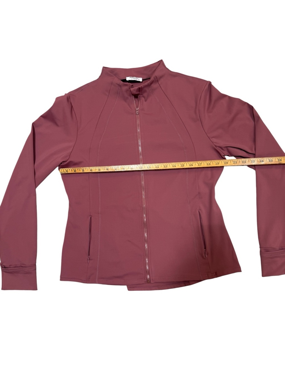 PinsPark Salmon Pink Athletic Zip Jacket Thumbholes XXL Activewear Stretch NWOT - Picture 3 of 8